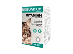 Вітаміни для котів Unicum PREMIUM зуби та кістки 100 табл. (4820150201814) - мініатюра 2