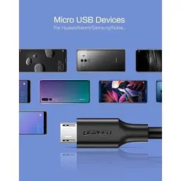 Дата кабель USB 2.0 AM to Micro 5P 1.0m US289 Black Ugreen (60136) - мініатюра 5