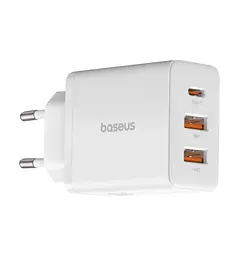 Зарядний пристрій адаптер живлення на 3 порти Baseus Cube GaN5 2U+C 30 W білий - мініатюра 2