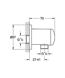 Шланговое під'єднання Grohe Relaxa 28671000, Хром - мініатюра 2