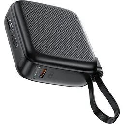 Універсальна мобільна батарея Acefast 10000mAh 20W PD, QC3.0 USB-C In/Out with build Type-C cable, M15 Чорний - мініатюра 5