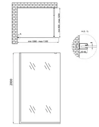 Душова перегородка Qtap Walk-In Standard BLM2011.C8 100х200 см, скло Clear 8 мм, покриття CalcLess - мініатюра 6