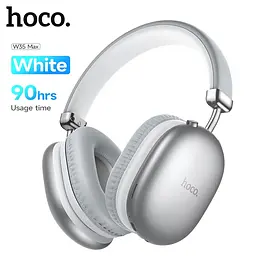 Бездротові навушники Hoco W35 Max, ANC, BT5.3, AUX, TF, 800mAh, 90h, silver - мініатюра 5