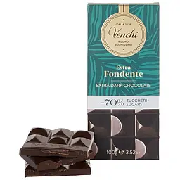 Шоколад чорний Venchi з фундуком -70% цукру 100 г (877279) - мініатюра 2