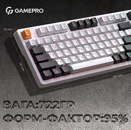 Клавіатура GamePro MK170W Outemu Red Hot-Swap RGB USB White (MK170W) - мініатюра 7