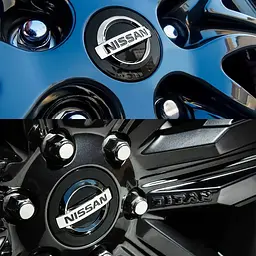 Ковпак колеса Nissan чорний 60 мм пластик 1 шт (ковпачок, заглушка диска) - мініатюра 2