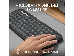 Клавіатура Logitech Pebble Keys 2 K380s Tonal Graphite UA (920-011851) - мініатюра 4