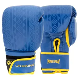 Рукавиці боксерські Power Play PP 3021 Ukraine, Blue/Yellow - 10 унцій