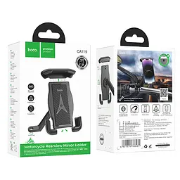 Холдер Hoco CA119 Follow motorcycle rearview mirror holder Чорний - мініатюра 2
