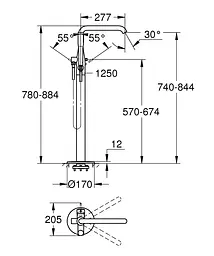 Змішувач для ванни підлоговий Grohe Essence 25248AL1 Графіт - мініатюра 2