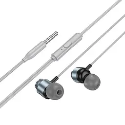 Дротові навушники Hoco M122 Power metal універсальні earphones with microphone, 3.5mm, 1.2m, metal-grey - мініатюра 3