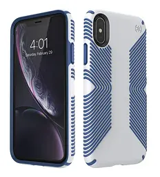 Протиударний чохол-бампер Speck Presidio Grip 117124-7569 для iPhone X/XS Microchip Grey/Ballpoint Blue - мініатюра 6