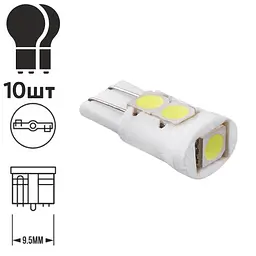 Лампа PULSO/габаритна/LED T10/5SMD-5050 CERAMIC/12v/0.5w/100lm