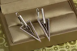 Сережки Xuping Jewelry подвійний спис 3,5 см сріблясті - мініатюра 3