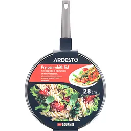 Сковорода глибока Ardesto Gemini Gourmet Apulia з кришкою 28 см сіра (AR2428GGL) - мініатюра 12