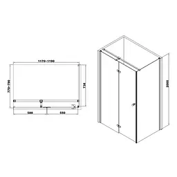 Душова кабіна Volle Libra 120x80 (без піддону) 10-22-908Lglass - мініатюра 2
