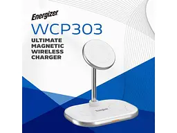 Бездротовий зарядний пристрій Energizer 3-in-1 15 W Magnetic Wireless Fast Charger White (WCP303) - мініатюра 10