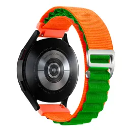 Ремінець для Samsung Gear S2 Classic - оранжево-зелений Watchbands NormalCloth Wave ширина кріплення 20мм нейлоновий (W26-7WB17487963) - мініатюра 2