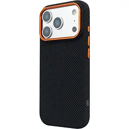 Чохол ArmorStandart LikeCarbon2 SE MagCase для Apple iPhone 17 Pro Max Kevlar Black Orange (ARM89165) [156304] - мініатюра 5