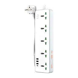 Мережевий фільтр Hoco AC13A Talento 5-position socket (1C3A) (EU) White