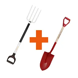 Набір Fiskars: Вила садові White +Лопата садова штикова Fiskars Classic FSC