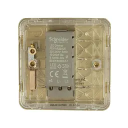 Schneider Electric GGBL6012LMSBS безгвинтовий Liss Cover світлодіодний диммер 1 швидкість 2 колії 100 Вт/ВА сатинована латунь - мініатюра 4