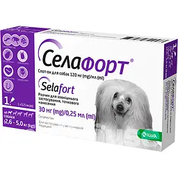 Селафорт краплі на холку для собак 2,6-5 кг KRKA (ціна за 1шт)