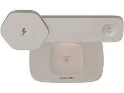 Бездротовий зарядний пристрій Canyon Hexagon WCS-310 Wireless Charging Station Light Gray/Orange (CNS-WCS310LGOR) - мініатюра 3