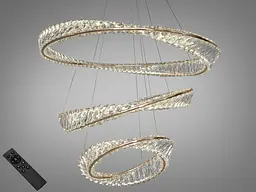 Підвісний світильник LED Diasha 548/800+600+400G 184 Вт, 10120 лм, золото, діаметр 80 см, сучасний стиль, IP20