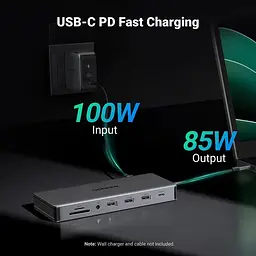 Док-станція USB3.2 Type-C --> HDMIx2,4K60Hz/4xUSB-A/2xUSB-C3.2/DP4K60Hz/RJ45/SD/TF/AUX PD 100W CM681 - мініатюра 4