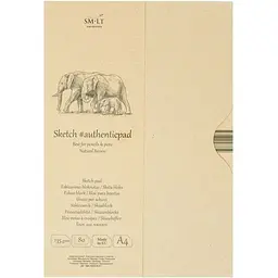Склейка для ескізів у папці SM-LT Art Authentic А4 135г/м2 80л коричневий колір