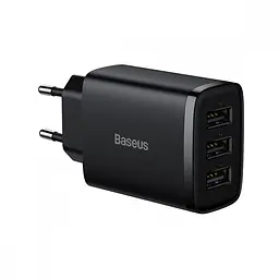 Мережевий зарядний пристрій Baseus Compact Charger 3USB 17 W CCXJ020101 Black