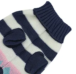 Светр для собак та котів EcoToys Stripe S рожевий біло-синя смужка A: 20 см B: 28 см C: 18 см S-7031 - мініатюра 5