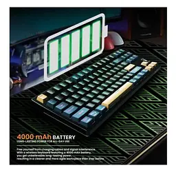 Бездротова механічна ігрова клавіатура JEDEL WKL102 Tri-Mode Hot-Swap Switch Black - мініатюра 8