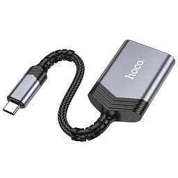 Картрідер HOCO UA25 2-in-1 card reader Type-C сірий - мініатюра 3