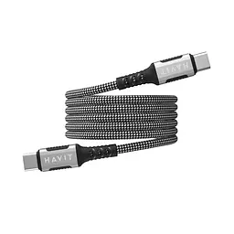 Кабель Havit CB6297 PD60W 3A USB-C to USB-C 1 м чорний (HV-CB6297) - мініатюра 3