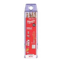 Свердло по металу RedHEX SHOCKWAVE HSS-TiN MILWAUKEE, діаметр 3,5х69х25мм, (10шт), пластикова коробка