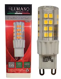 Лампа капсульна Lumano 6W G9 4000К 540 Lm 220 АС (пластик) LU-06G94 (18235)