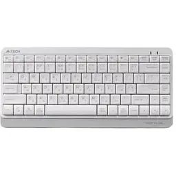 Клавіатура бездротова A4Tech FBK11 "Fstyler", White/Grey, Bluetooth/USB 2.4GHz, компактний розмір, 12 мультимедійних кнопок, захист від бризок, до 4-х пристроїв, 2xAAA, UA/RU/US