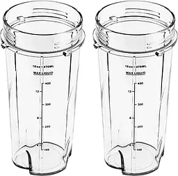 Запасні частини для чашок 470 мл для змішувачів Ninja 700W Slim Mixer Smoothie Maker Змінні стаканчики об'ємом 470 мл - мініатюра 2