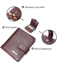 Компактний гаманець для чоловіків з натуральної шкіри KARYA 21326 коричневий - мініатюра 4