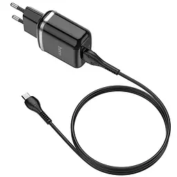 Адаптер мережевий HOCO Micro USB cable Special N3 1 USB 18 W 3 A чорний комплект - мініатюра 2