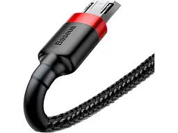 Кабель BASEUS Cafule Cable USB 2.4A 1M Red+Black (CAMKLF-B91) - миниатюра 2