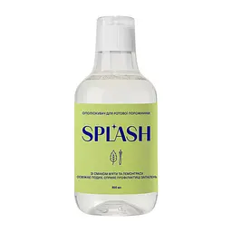 Ополіскувач для ротової порожнини Splash м'ята та лемонграс без фтору свіже дихання та захист ясен 300 мл