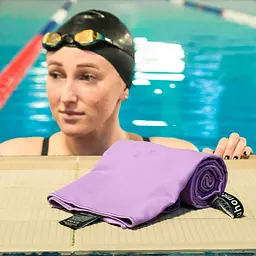 Дорожній спортивний рушник Love You з мікрофібри з чохлом 50х90 см Світло-бузковий  (60160) - мініатюра 4