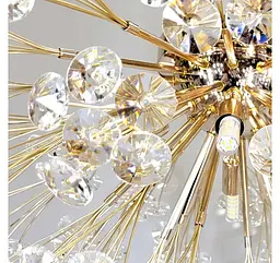 Велика золота стельова люстра з прозорими кристалами Artlight 21624-550GD - мініатюра 3