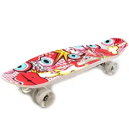 Скейт пенні борд круїзер із ручкою Best Board, PU колеса, що світяться, дошка 65 см, C40311 (В асортименті) - мініатюра 4
