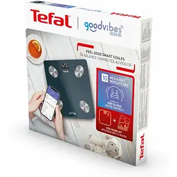 Ваги підлогові Tefal Goodvibes Life Bluetooth 180 кг AAAx3 в комплекті скло чорні - мініатюра 3