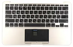 Клавіатура для ноутбука Apple MacBook Air (A1370) 2010+ Black, (Silver TopCase), RU (горизонтальний ентер) - мініатюра 2