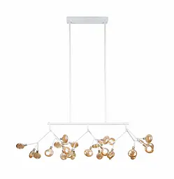 Люстра стельова LED Levistella 918LP264-27 WH+BR, 27 плафонів, білий + коричневий, сучасний стиль для вітальні